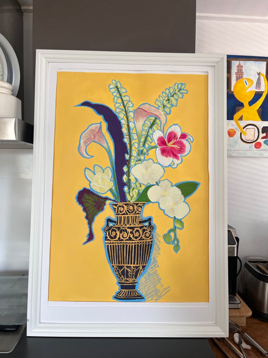 Bouquet in black vase[59.4 x 84cm/A1]